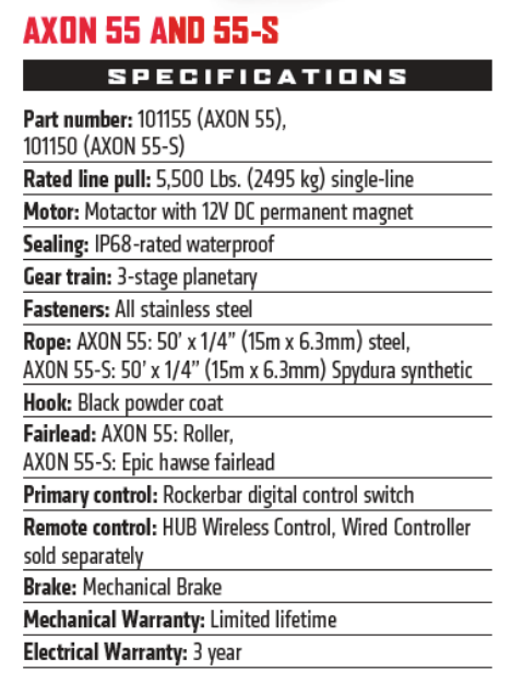 AXON 55-S Powersport Winch Syn