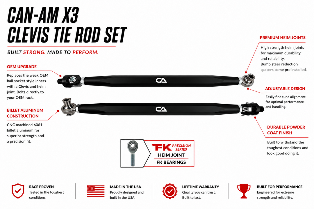 Can-Am X3 Clevis Tie Rod Set