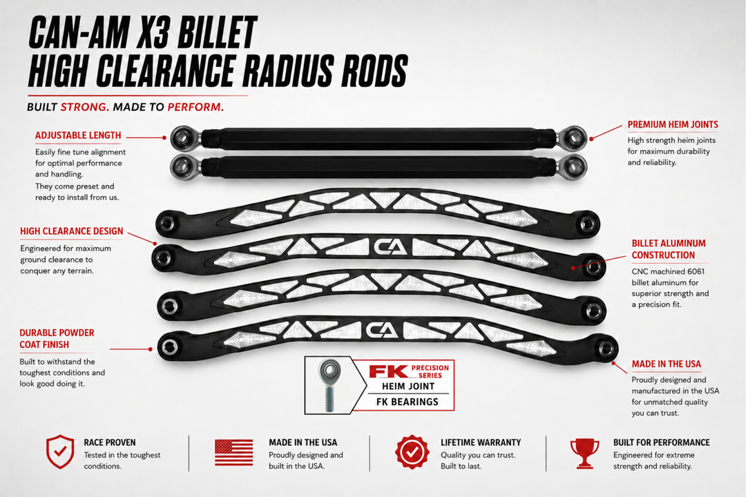 Can-Am X3 Billet High Clearance Radius Rods