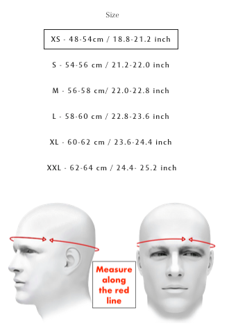 Off Roading Helmet Sizing Chart