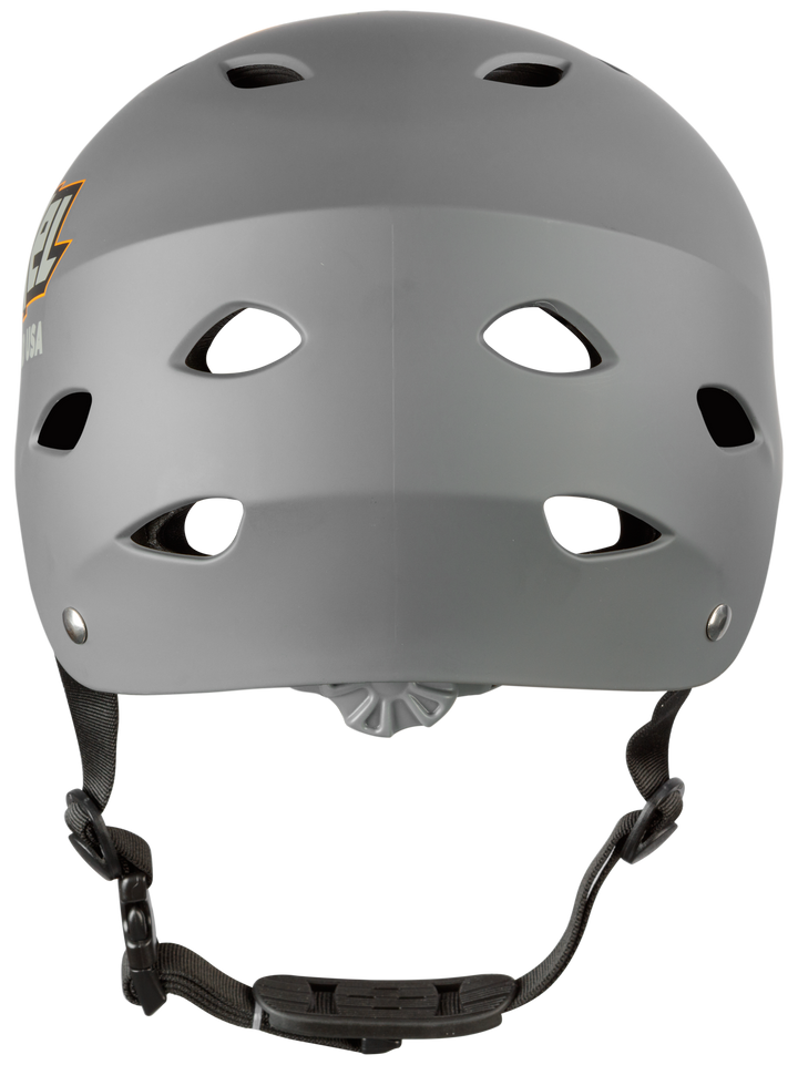 Back View of Gray Off Roading Helmet