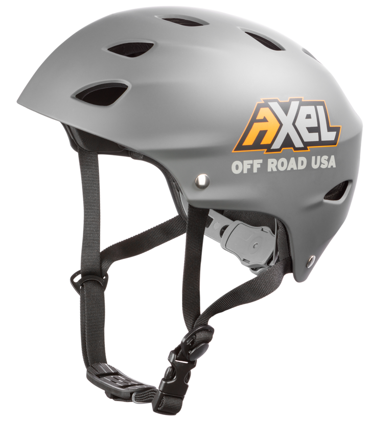 Side View of Gray Off Roading Helmet