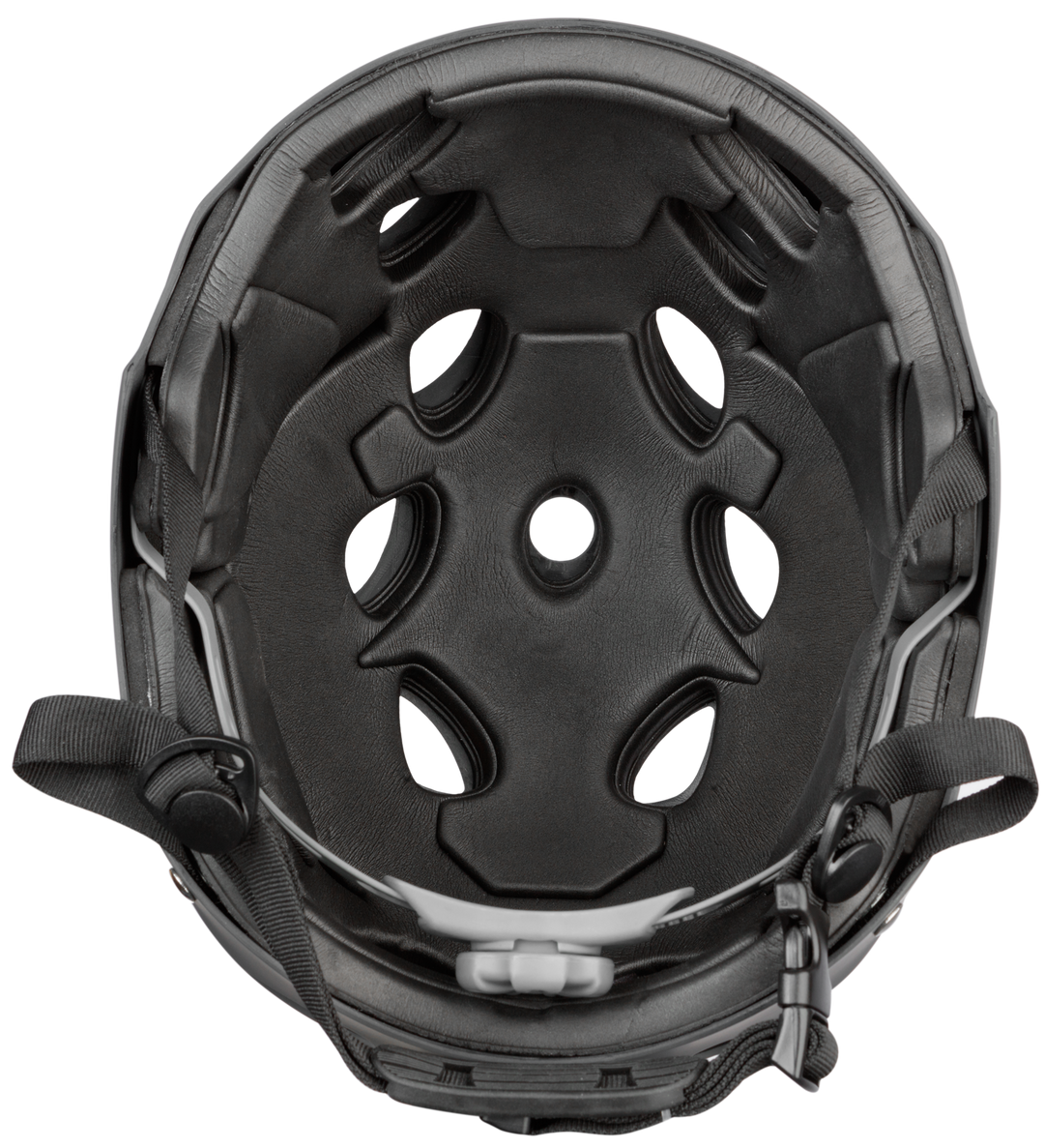 Inside View of Gray Off Roading Helmet