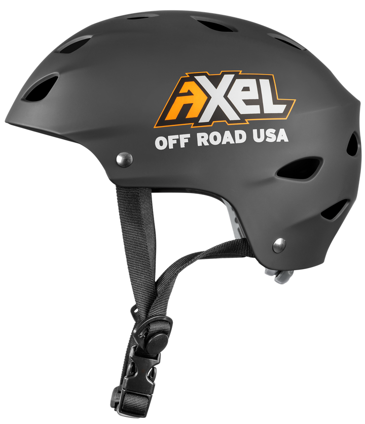 Side View of Matte Black Off Roading Helmet