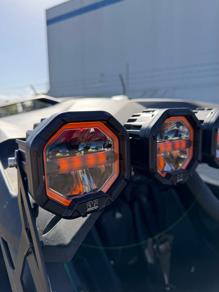 9 Light U-Con Interlocking Off Road LED Pod With Amber or White DRL Running Light