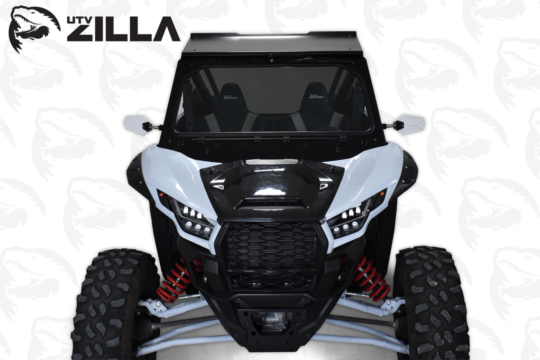 Black Vented KRX Full Glass Windshield with Wiper