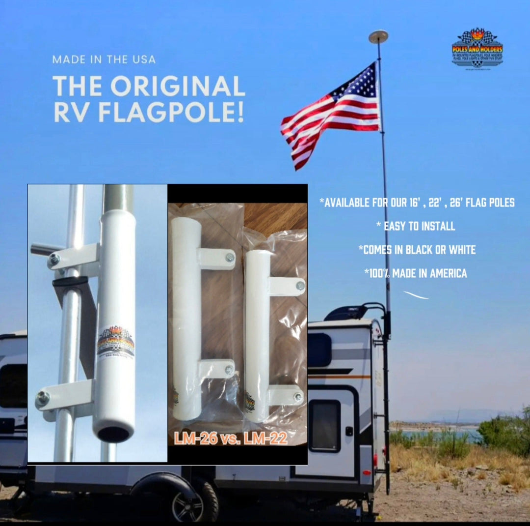 22' Fiberglass Telescoping RV Flagpole | Poles and Holders