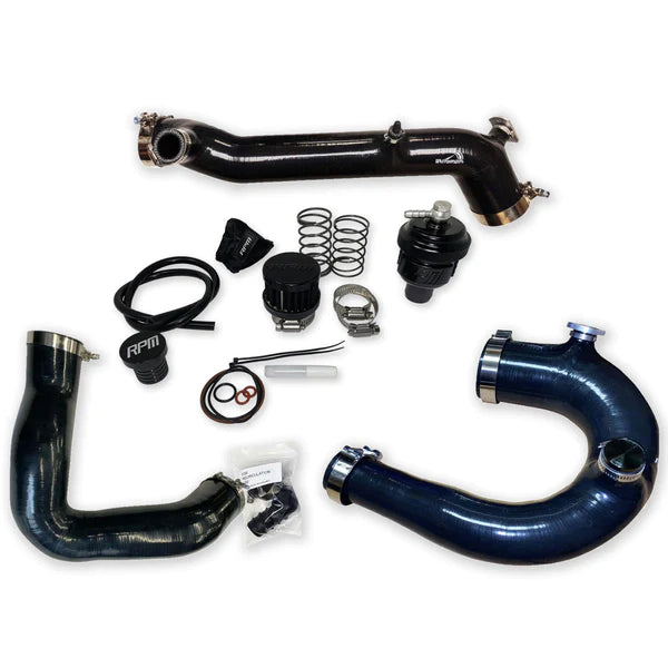 RPM-SxS Polaris RZR Turbo R & PRO XP Turbo Silicone Intake J-Tube, Charge Tube W/ BOV, & Intake Tube KIT!