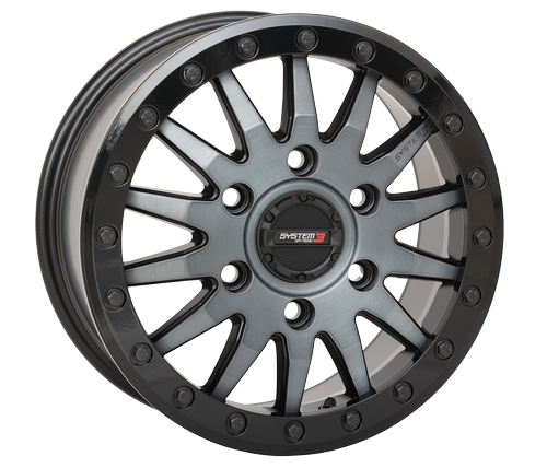 System 3 SB 8 Matte Brushed Grey Beadlock Wheel