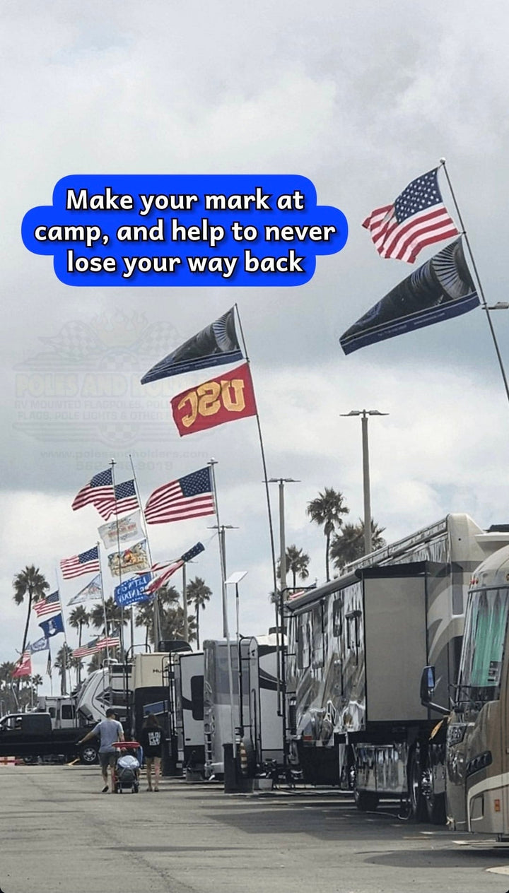 16' Fiberglass Telescoping RV Flagpole | Poles and Holders