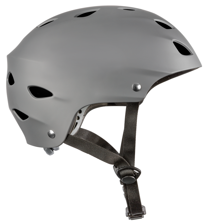 Side View of Gray Off Roading Helmet