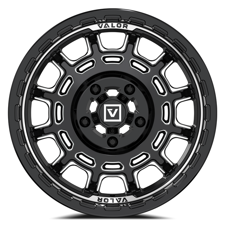 V17 15X8 +10MM 5X114.3 GLOSS BLACK MILLED