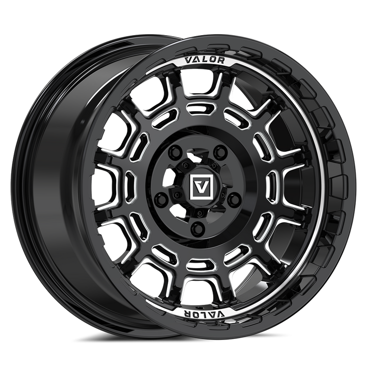 V17 15X8 +10MM 5X114.3 GLOSS BLACK MILLED