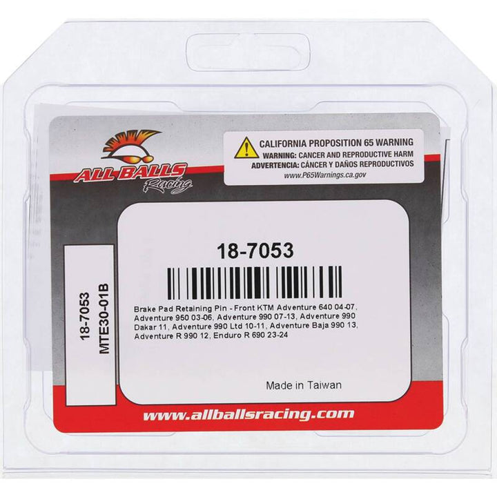 All Balls Racing 04-07 KTM Adventure 640/03-06 Adeventure 950 Brake Pad Retaining Pin - Front