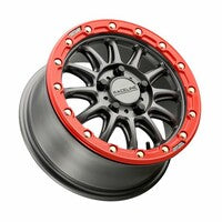 RACELINE ALPHA BDLK 15X7 5/4.5 (+25MM) GUNMETAL/RED