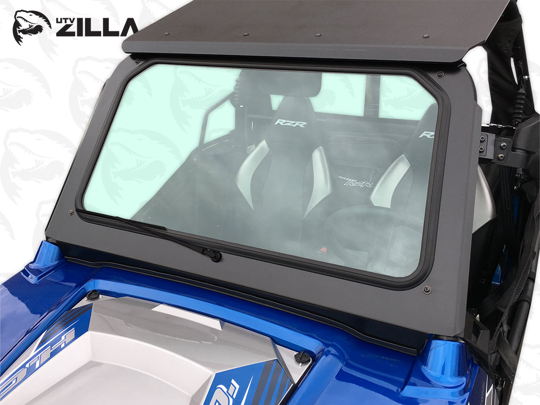 Black RZR 570, 800, XP900  Full Glass Windshield with Wiper