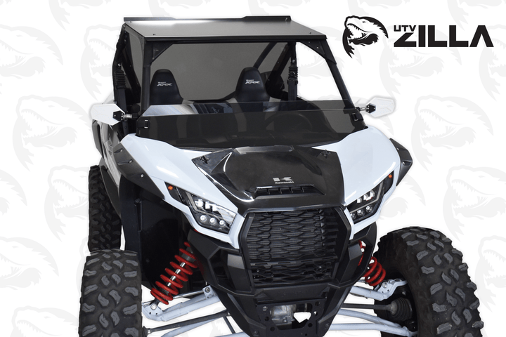 Polycarbonate TINTED Half Windshield with quick straps for KRX