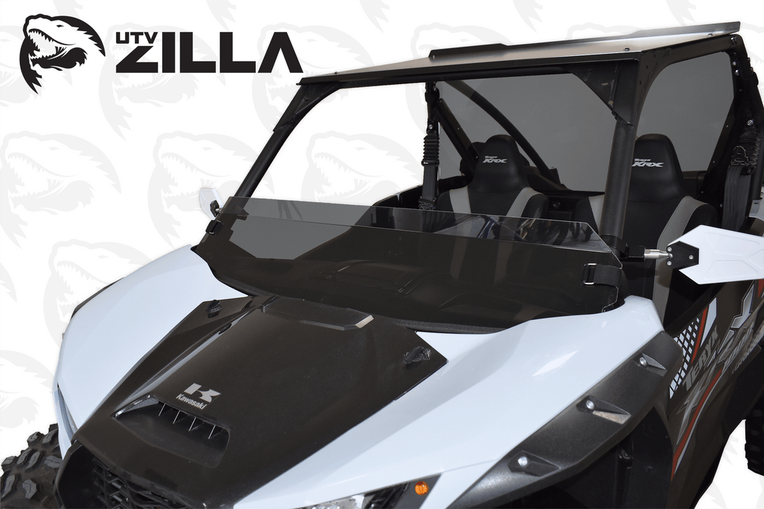 Polycarbonate TINTED Half Windshield with quick straps for KRX