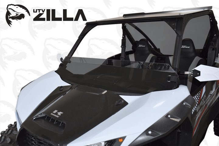 Polycarbonate TINTED Half Windshield with quick straps for KRX