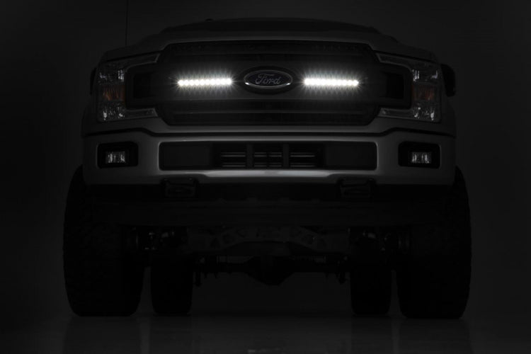 Rough Country Ford Dual 10in LED Grille Kit (18-20 F-150 XLT)