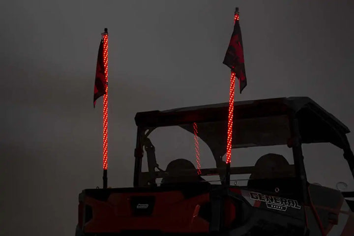 Rough Country Multi-Color LED-Whip | 4' Long | Pair