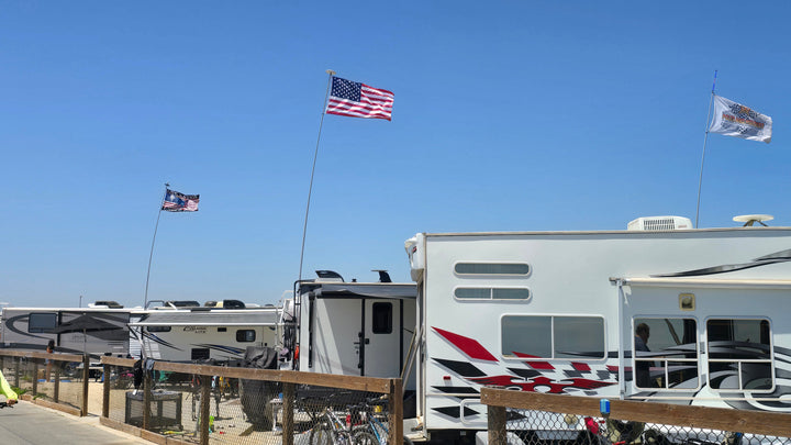 22' Fiberglass Telescoping RV Flagpole | Poles and Holders