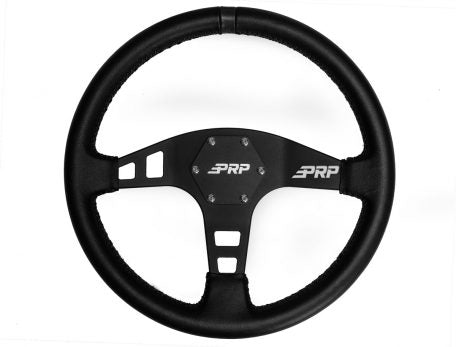 PRP Flat Leather Steering Wheel, Black