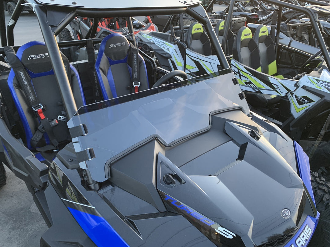 Polycarbonate Hard Coated Half Windshield with Quick Straps for RZR Turbo S and 2019+ RZR 1000, Turbo