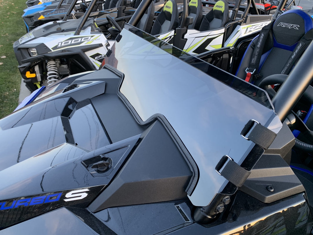 Polycarbonate Hard Coated Half Windshield with Quick Straps for RZR Turbo S and 2019+ RZR 1000, Turbo