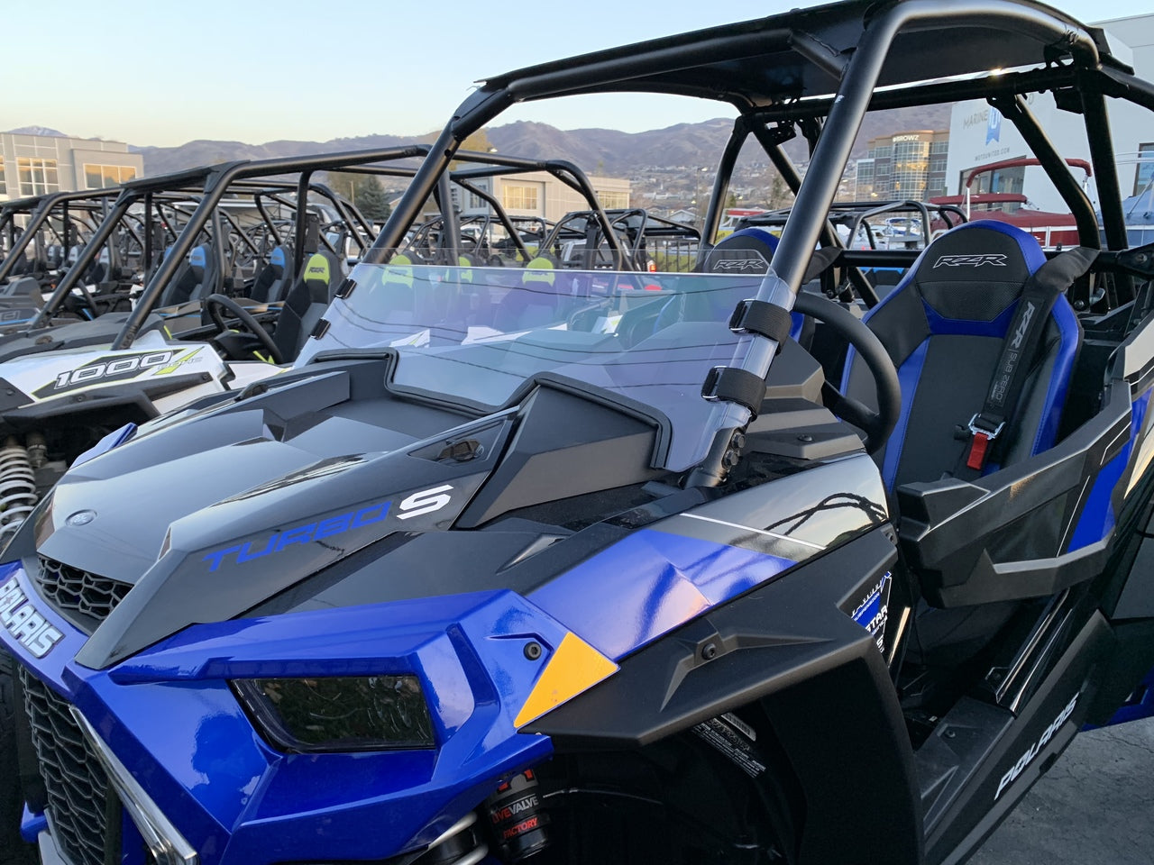 Polycarbonate Hard Coated Half Windshield with Quick Straps for RZR Turbo S and 2019+ RZR 1000, Turbo