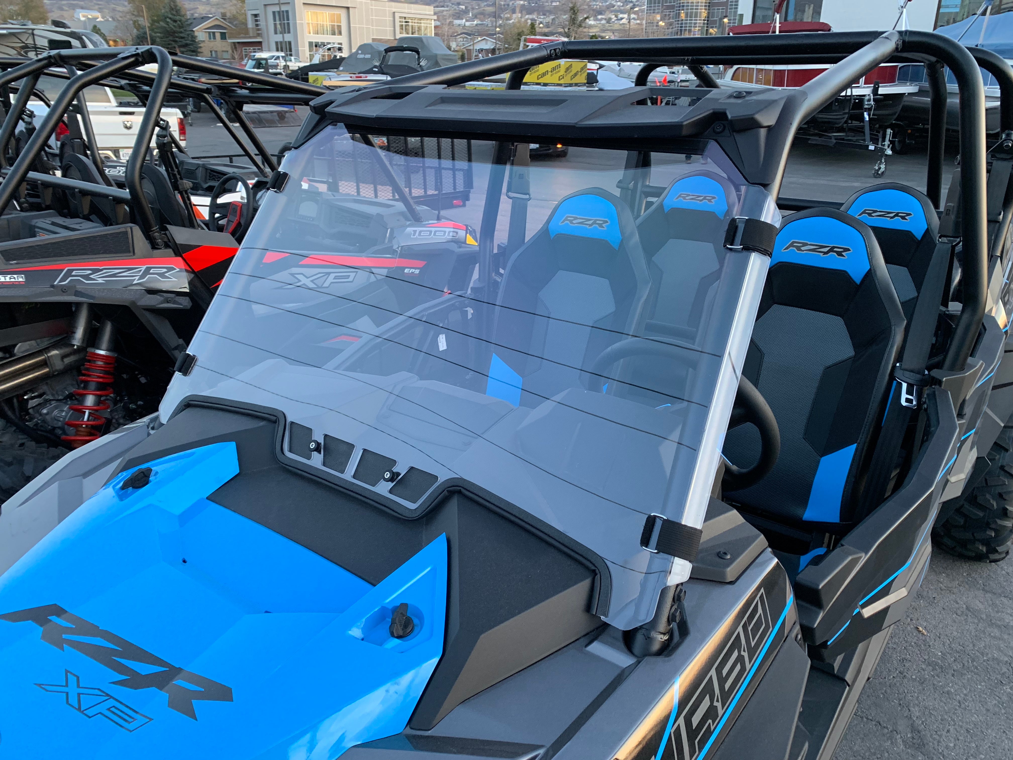 Vented Full Polycarbonate Windshield with Quick Straps for 2019+ RZR 1000, Turbo (upgrade options)