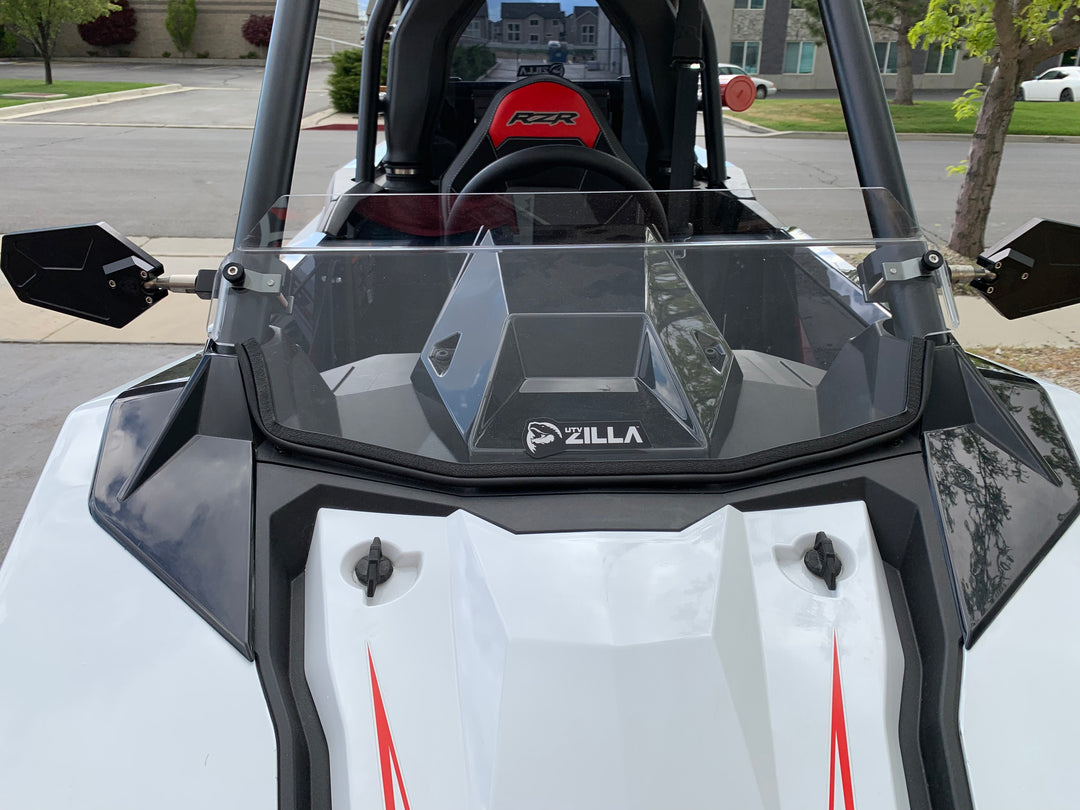 Polaris RS1 Half Windshield with Billet Clamps, Polycarbonate Clear