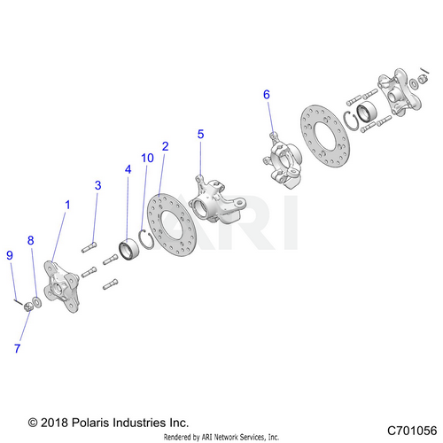 Polaris OEM Wheel Bearing Carrier PRO XP 2 or 4 seat