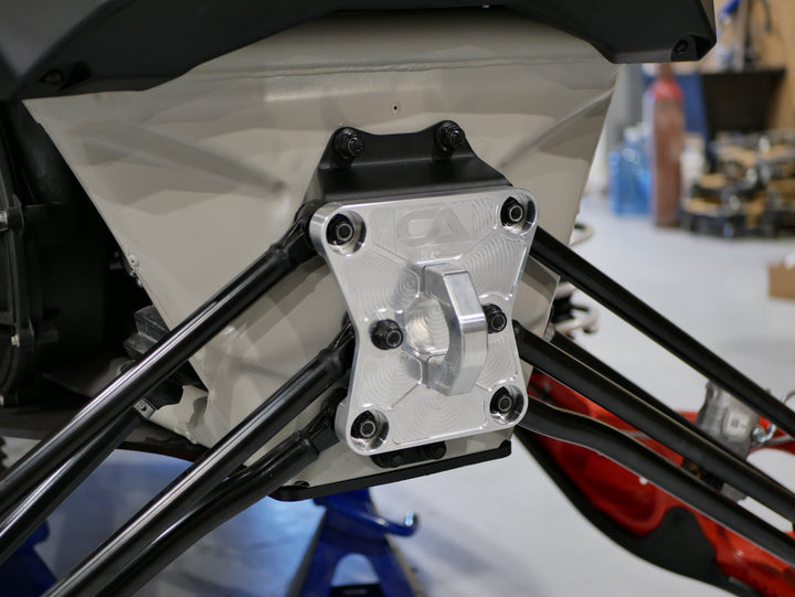 CA Tech Pull Plate  3D scanned for perfect fitment and machined from 6061 aluminum with a finished thickness of 1" for maximum durability, the new 2022 Can-Am X3 pull plate is easy to install and built to last a lifetime.   OEM color matching ensures all CA Tech parts will pair perfectly with your build. 