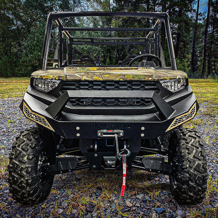 Polaris Ranger 1000 Front Winch Bumper With Light Kit Raw Raw Accent Panels Thumper Fab