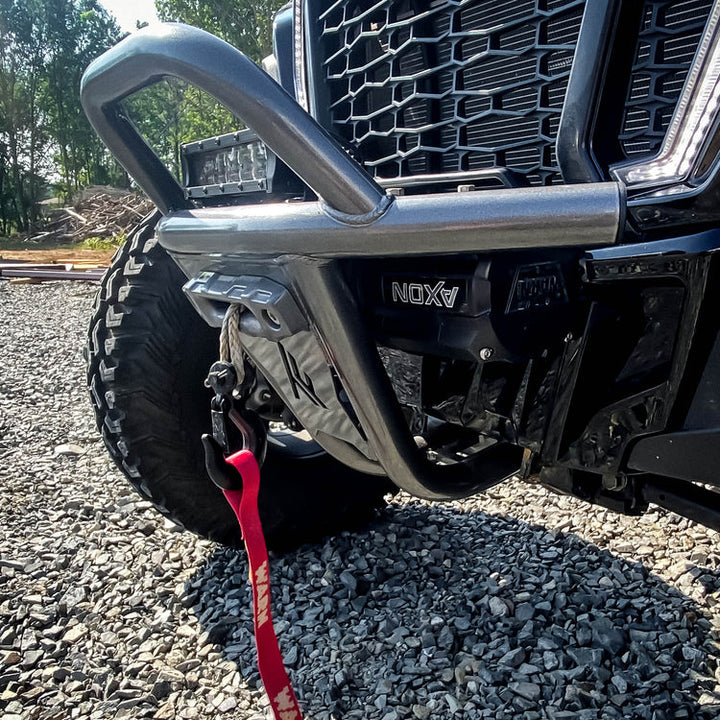 Polaris RZR Turbo S Front Winch Sport Bumper w/ Lights Raw Thumper Fab