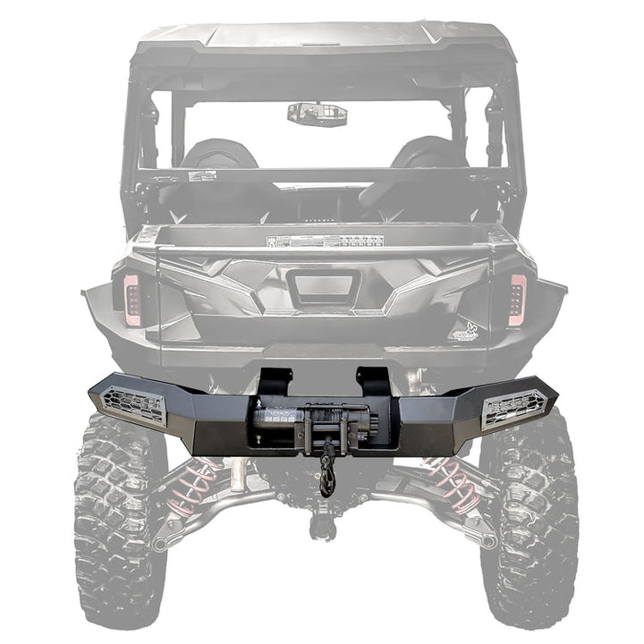 Polaris General Winch-Ready Rear Bumper w/ Lights Black Thumper Fab