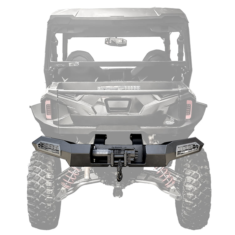 Polaris General Winch-Ready Rear Bumper w/ Lights Raw Thumper Fab