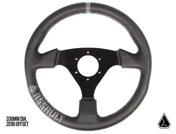 ASSAULT INDUSTRIES UNIVERSAL NAVIGATOR LEATHER UTV STEERING WHEEL